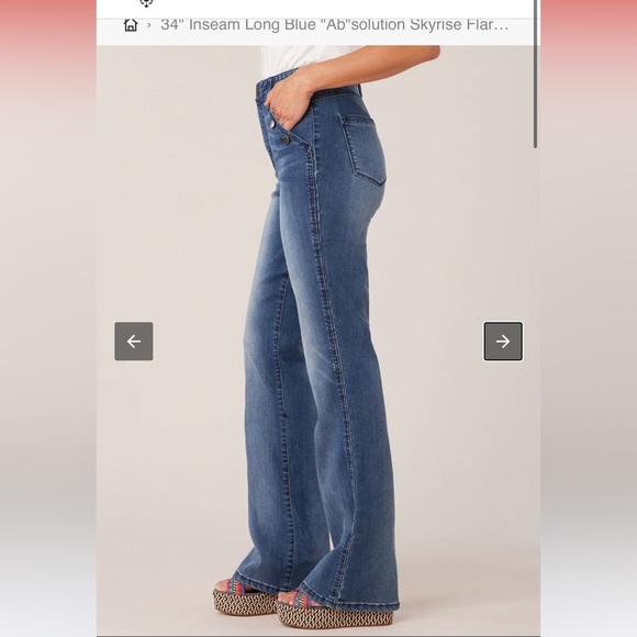 Democracy “Ab-Solution” Skyrise Flare trouser style blue jean dark wash - Picture 4 of 16